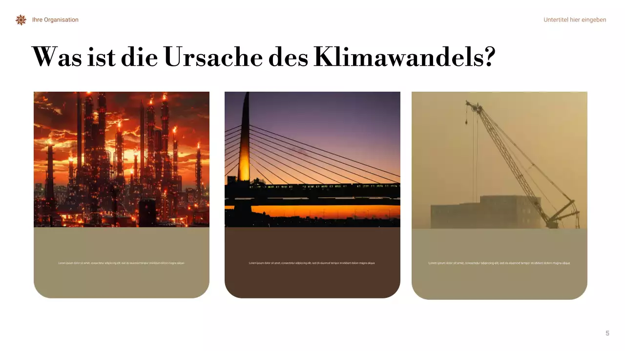 Orange Minimale Klimawandel-Präsentation