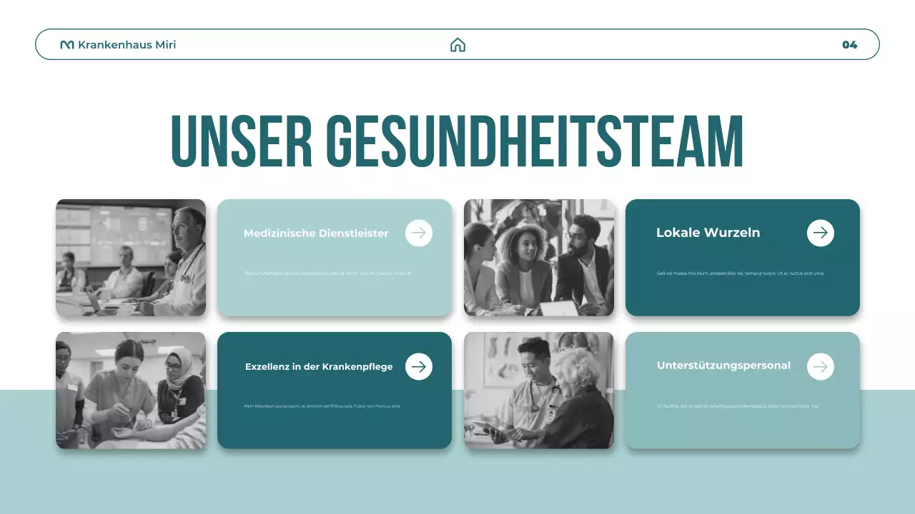 Blaugrüne Präsentation zur modernen Gesundheitsförderung