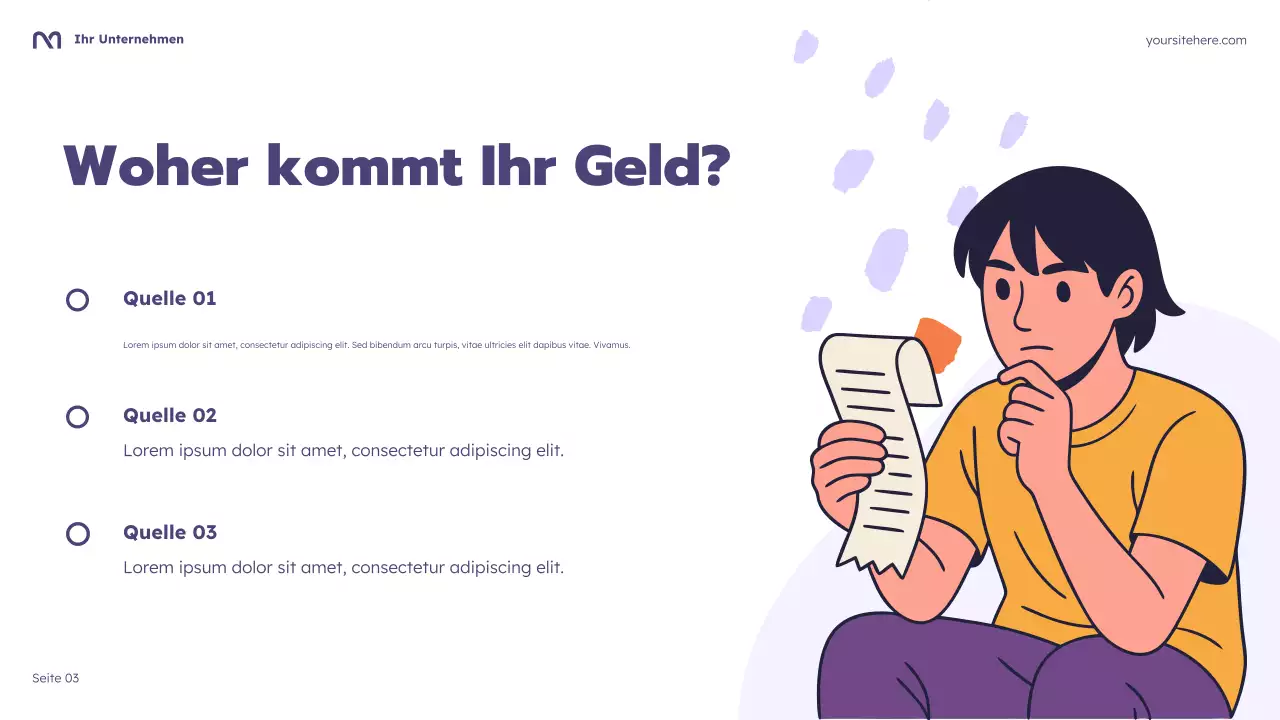 Lila Cartoon Budgetierungskurs Präsentation