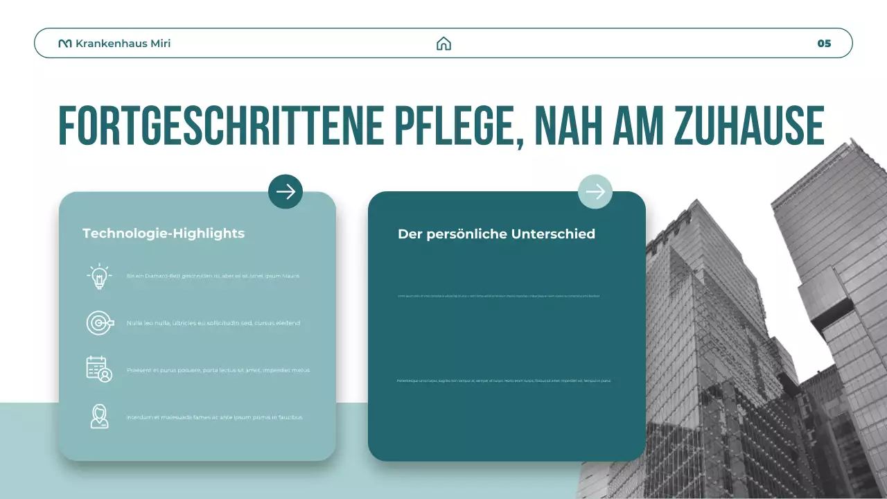 Blaugrüne Präsentation zur modernen Gesundheitsförderung