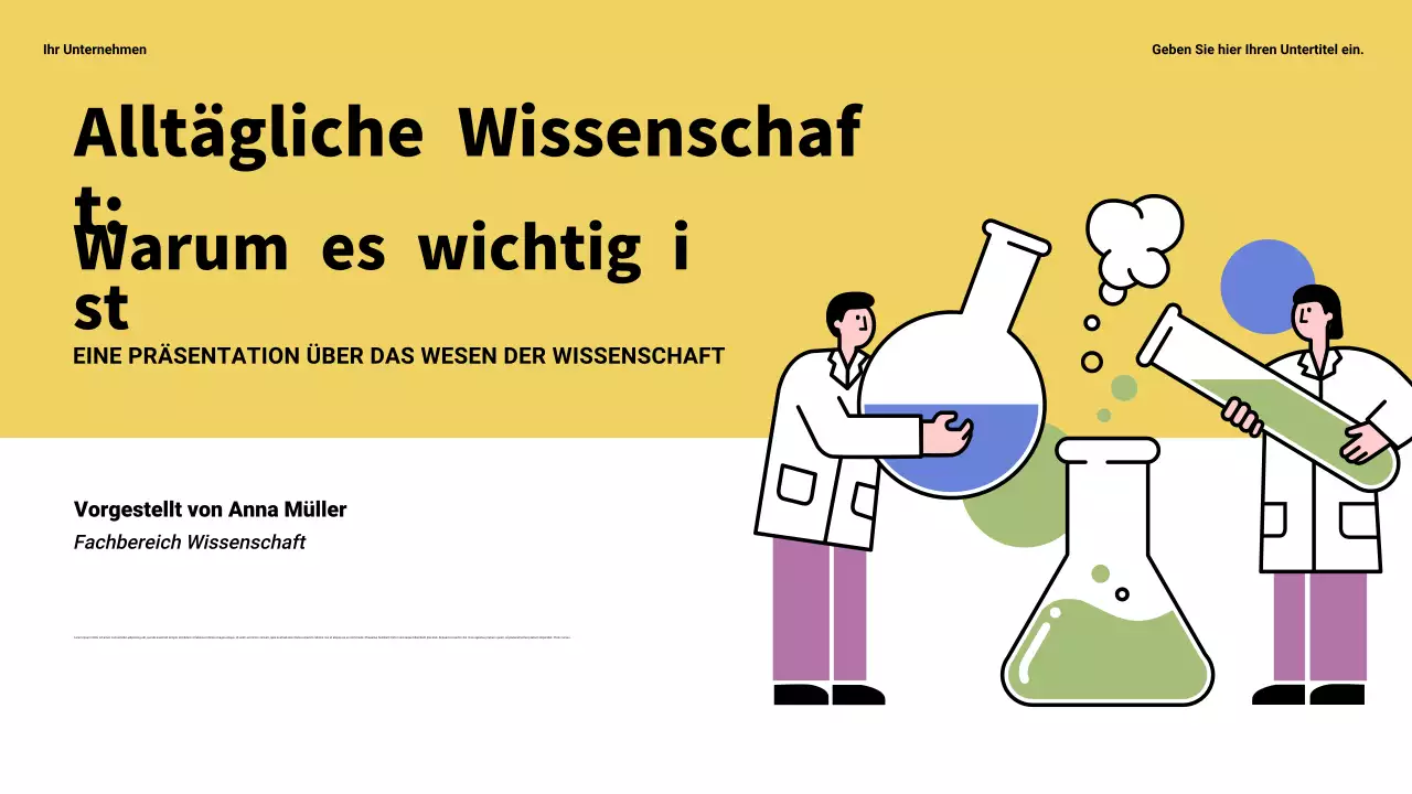 Gelbe moderne Wissenschaftspräsentation
