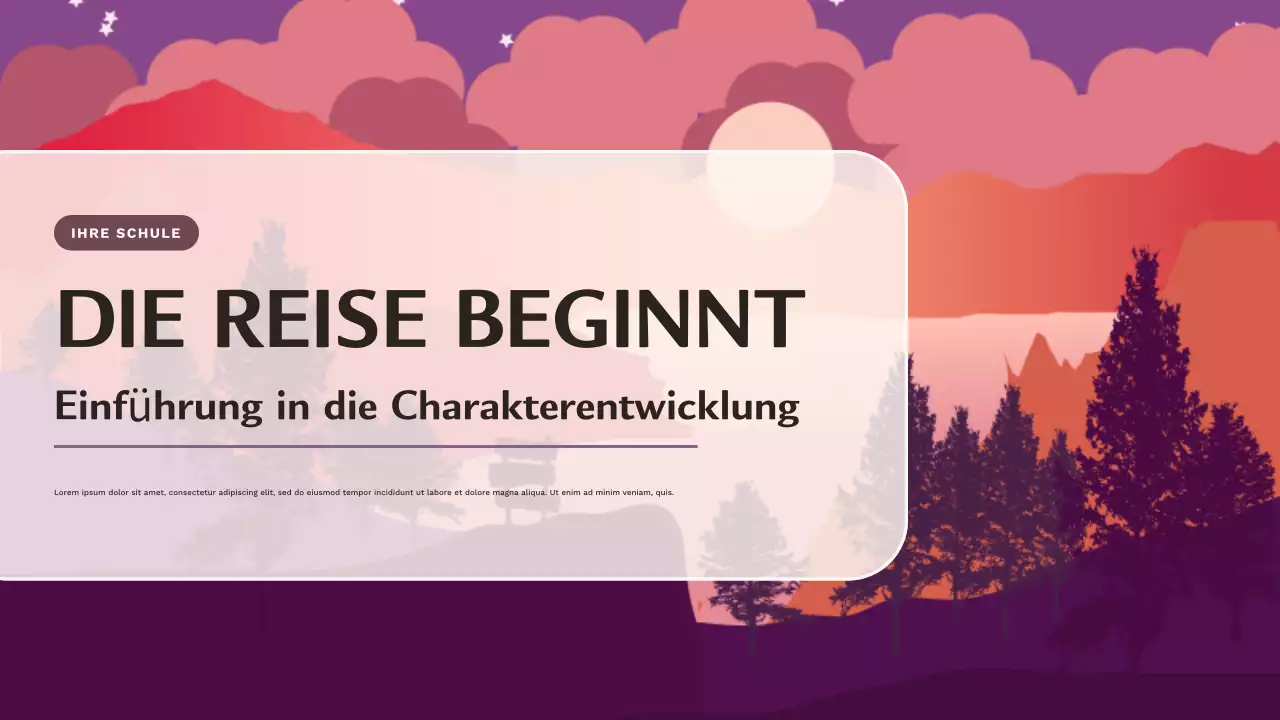 Lila Ästhetik Charakter Kurs Präsentation