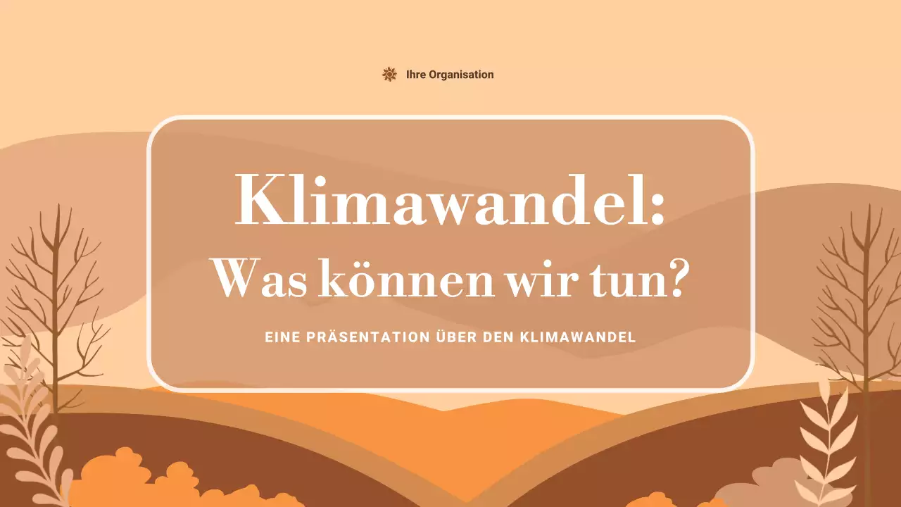 Orange Minimale Klimawandel-Präsentation