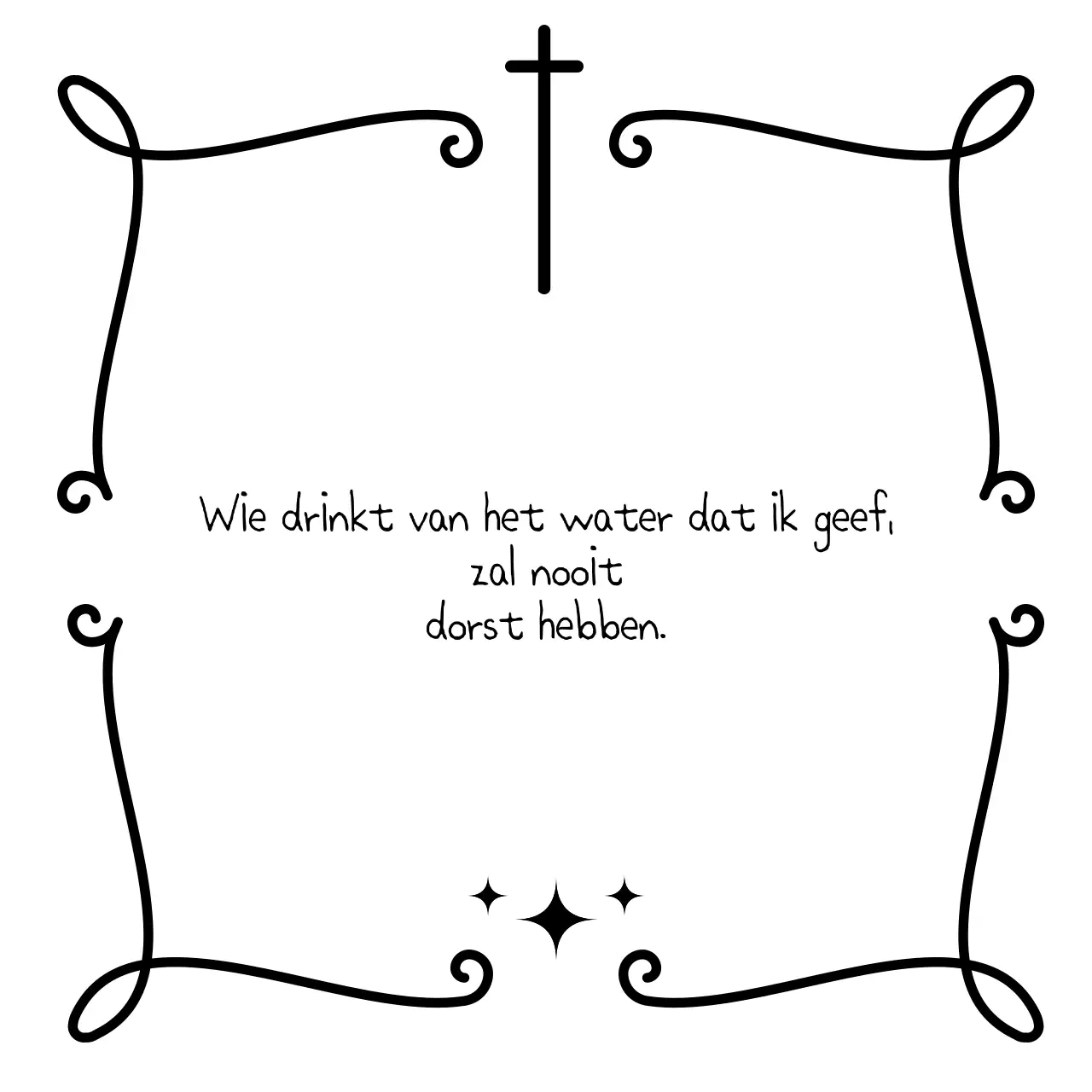 Zwarte klassieke religieuze zinnen