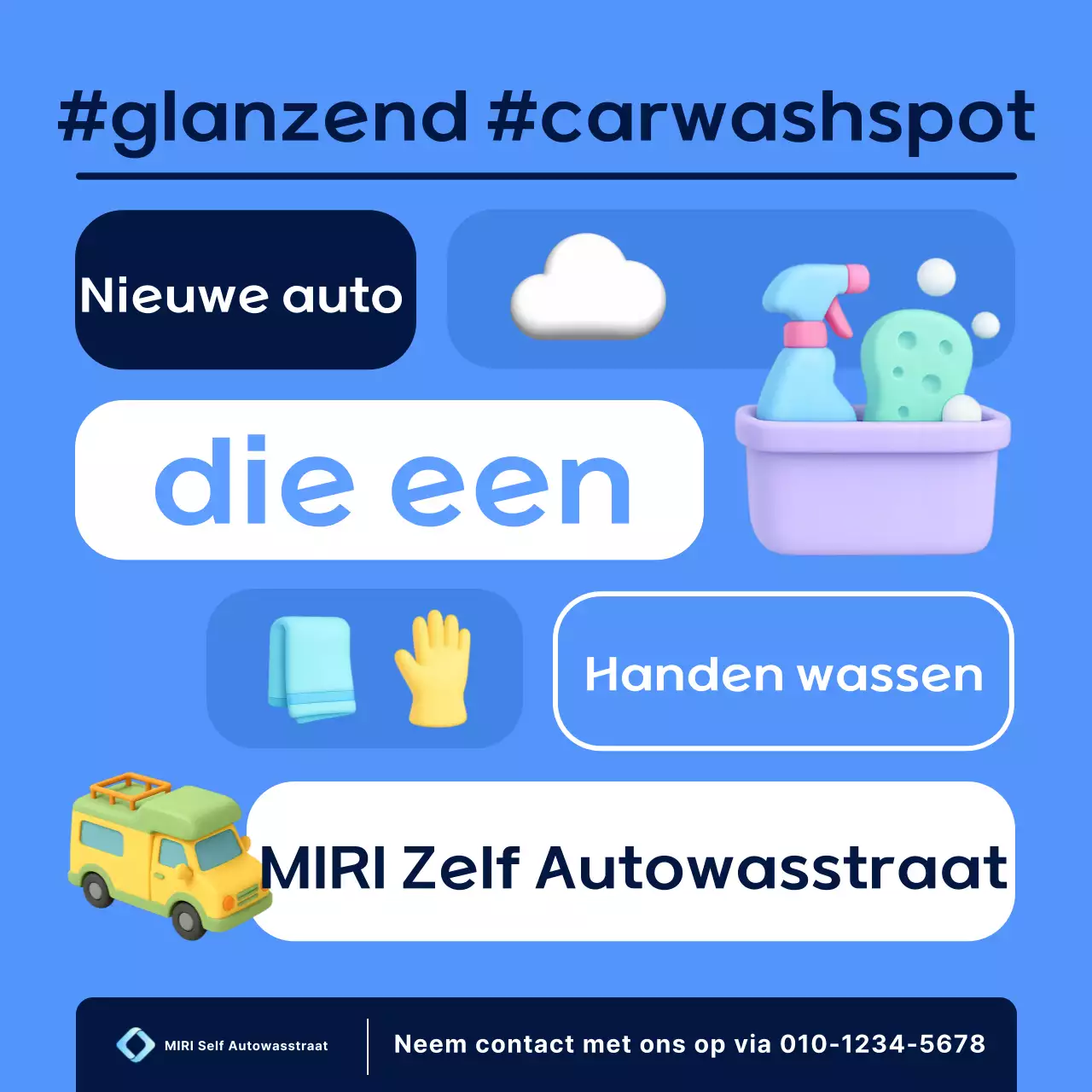 Advertentie voor Blue Modern Car Wash