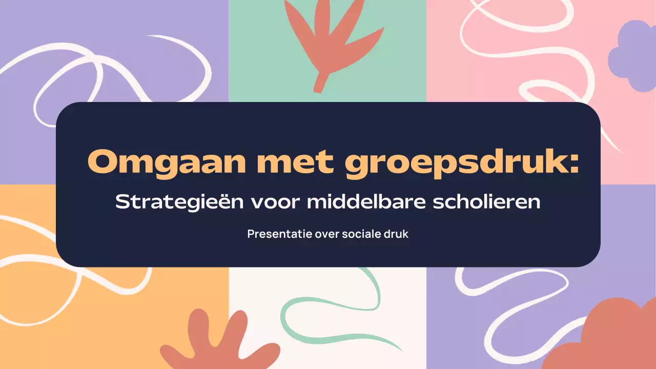 Kleurrijke abstracte presentatie over groepsdruk