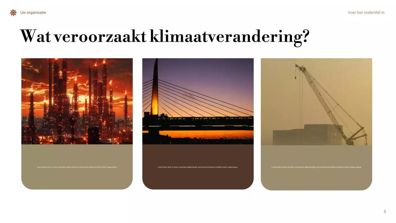 Presentatie over minimale klimaatverandering in Orange