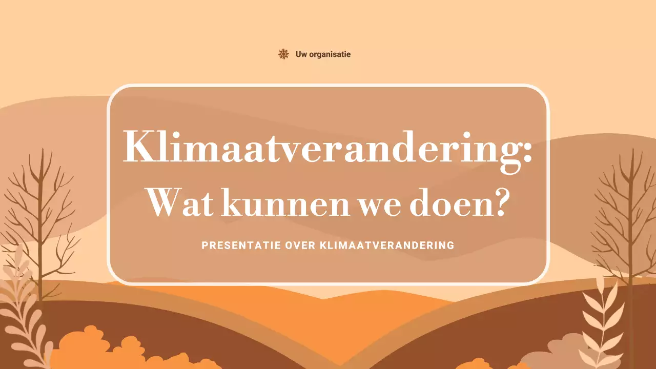 Presentatie over minimale klimaatverandering in Orange