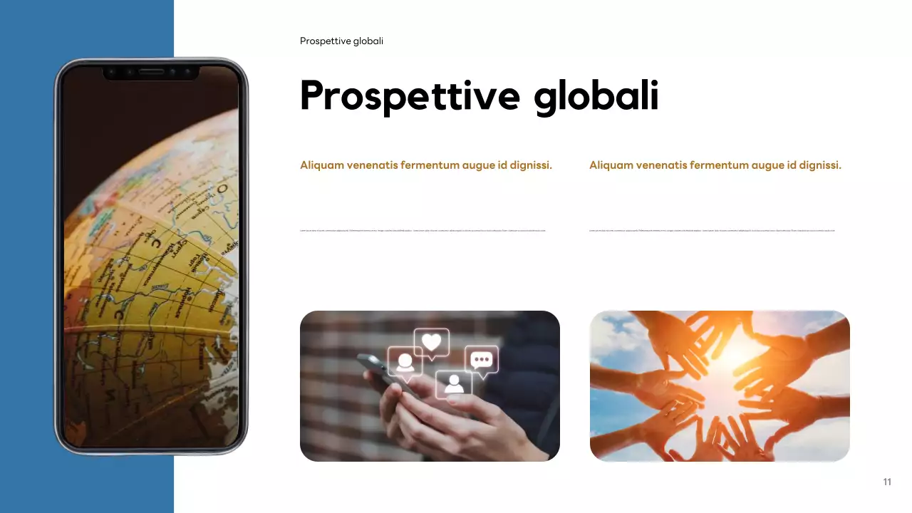 Presentazione moderna dei social media di Orange