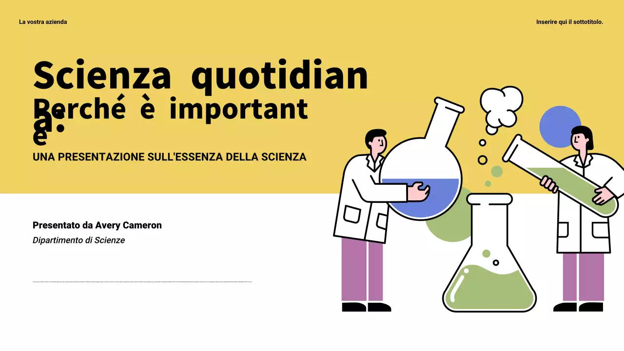 Presentazione della scienza moderna gialla