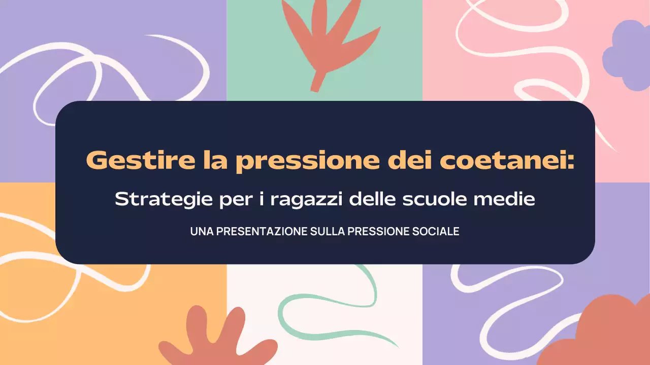 Presentazione della lezione sulla pressione dei pari astratta e colorata