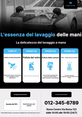 Pubblicità di un autolavaggio moderno nero