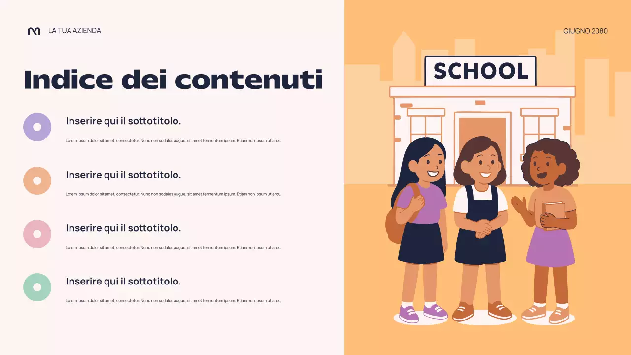 Presentazione della lezione sulla pressione dei pari astratta e colorata