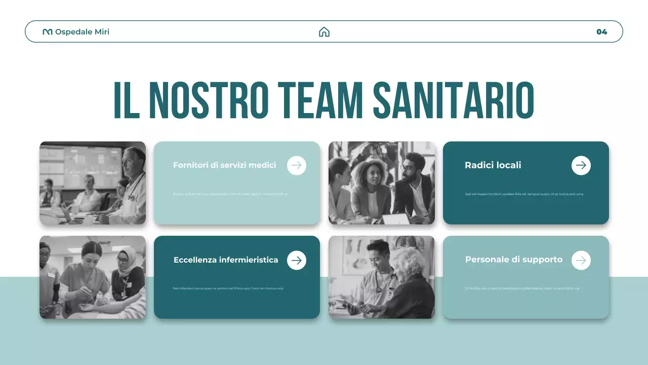 Presentazione sulla promozione dell'assistenza sanitaria moderna in verde acqua