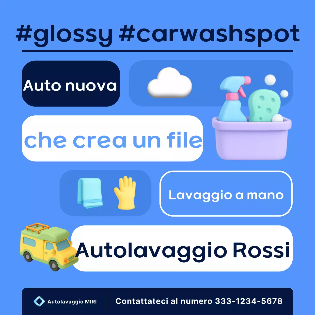 Pubblicità di Blue Modern Car Wash