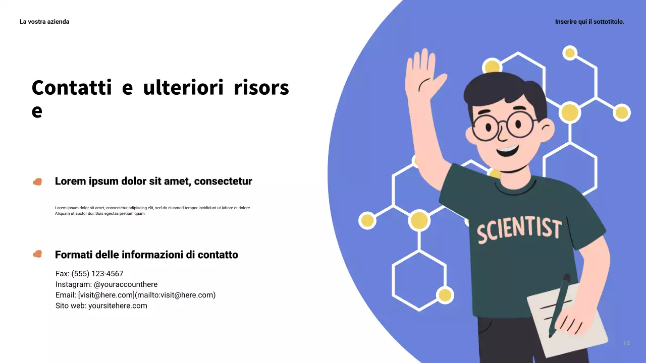 Presentazione della scienza moderna gialla