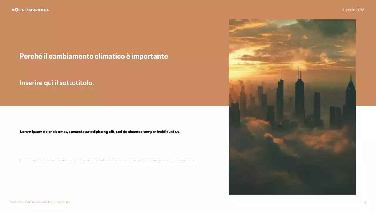 Presentazione della conferenza sul clima moderno di Brown