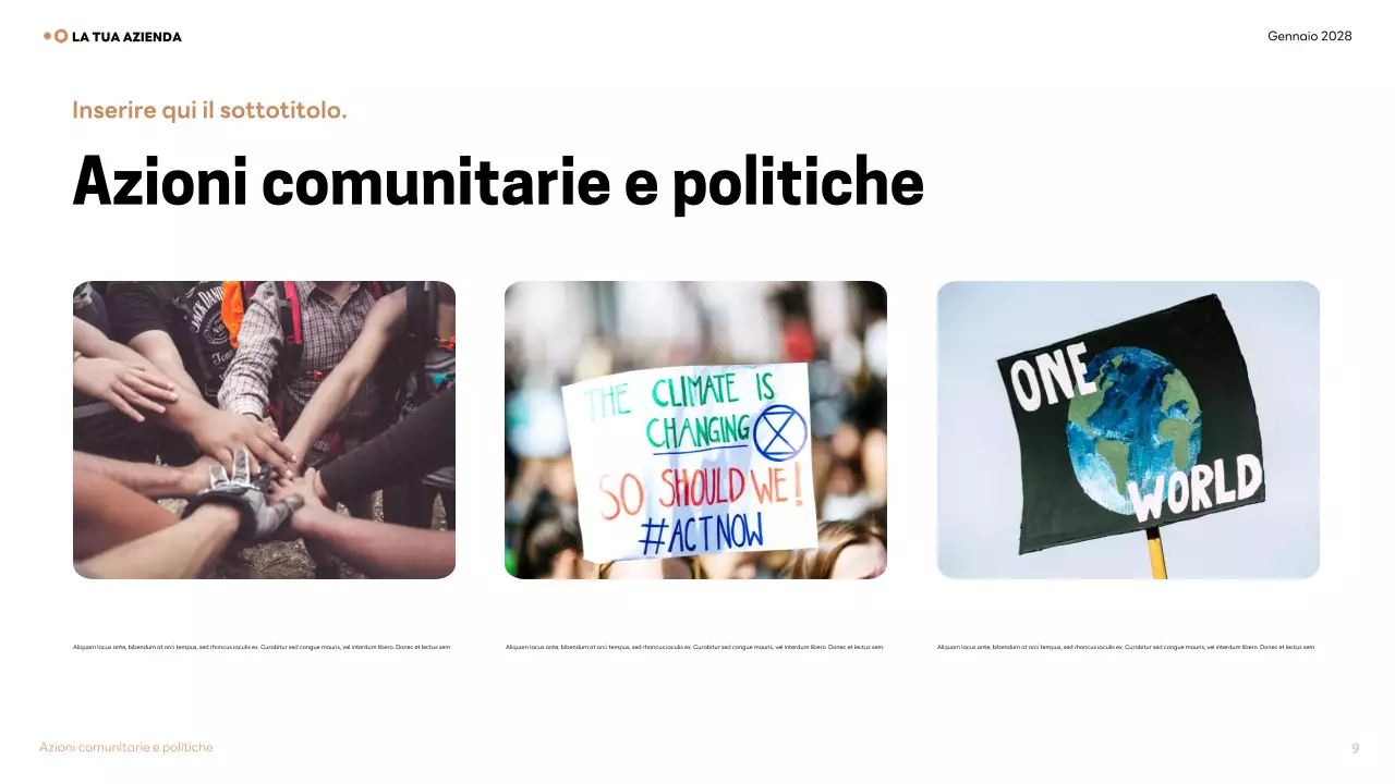 Presentazione della conferenza sul clima moderno di Brown