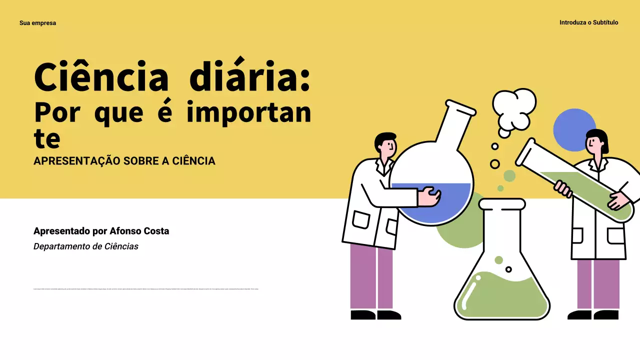 Apresentação de Ciência Moderna Amarela