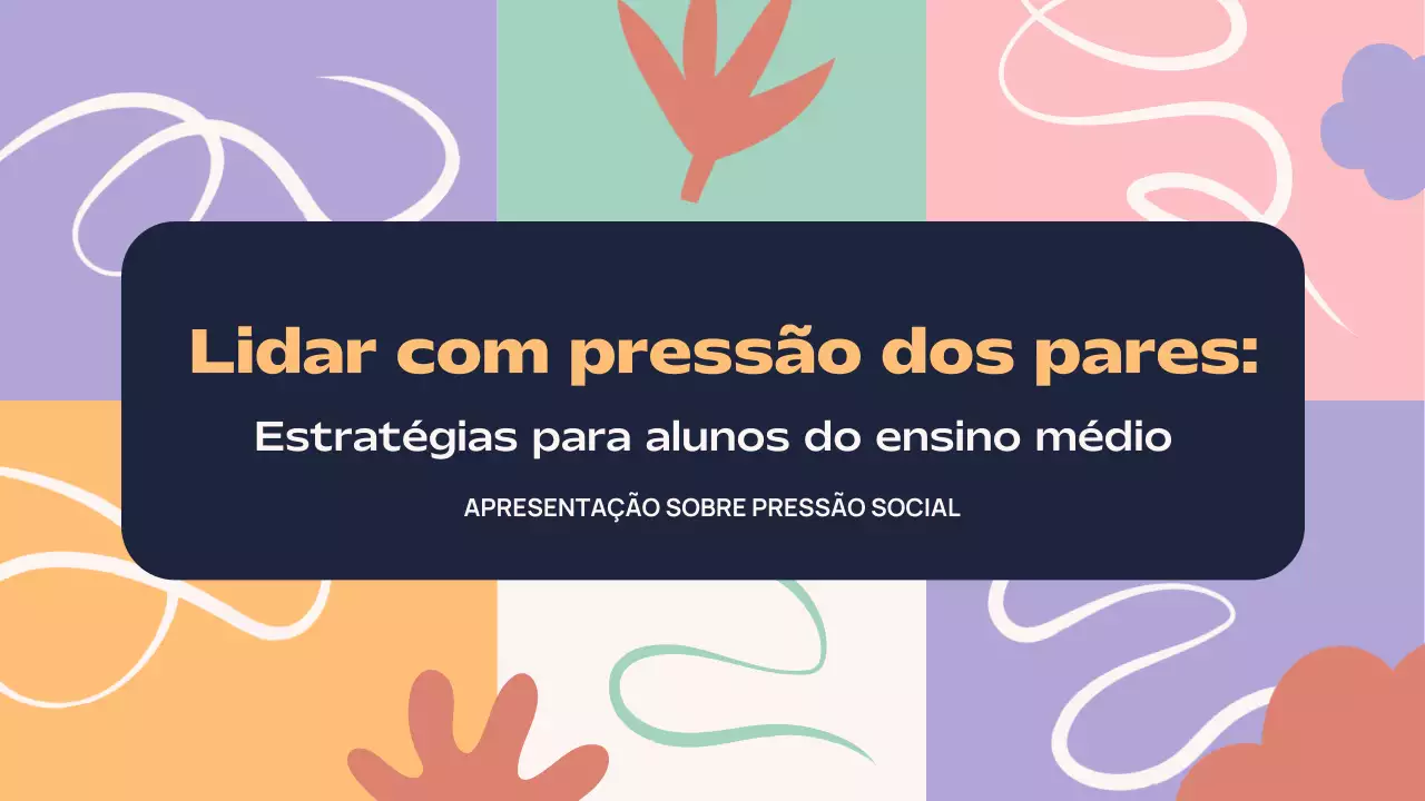 Apresentação de palestra abstrata e colorida sobre pressão social