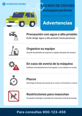 Guía sencilla de lavado de autos azul