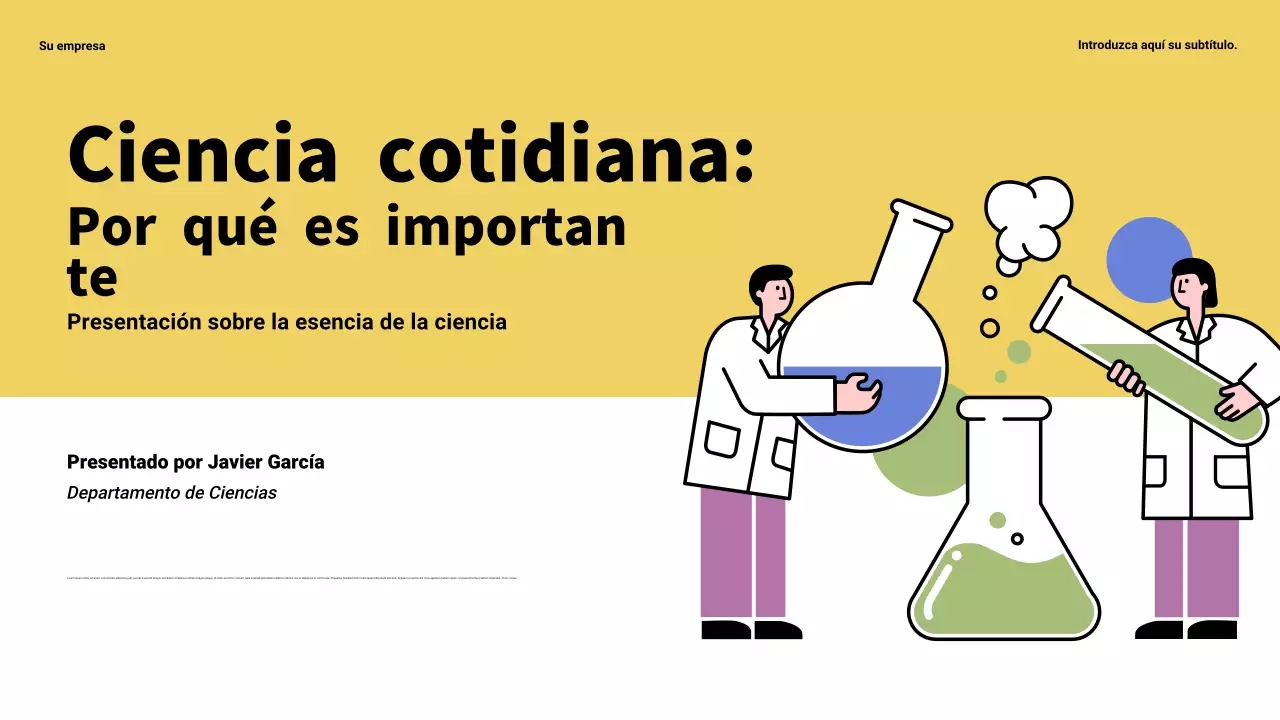 Presentación de ciencia moderna amarilla