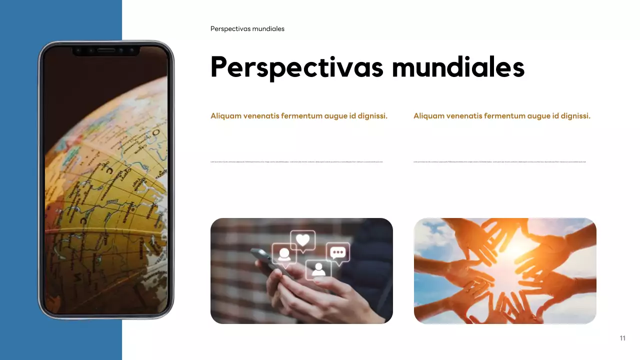 Presentación moderna de redes sociales de Orange