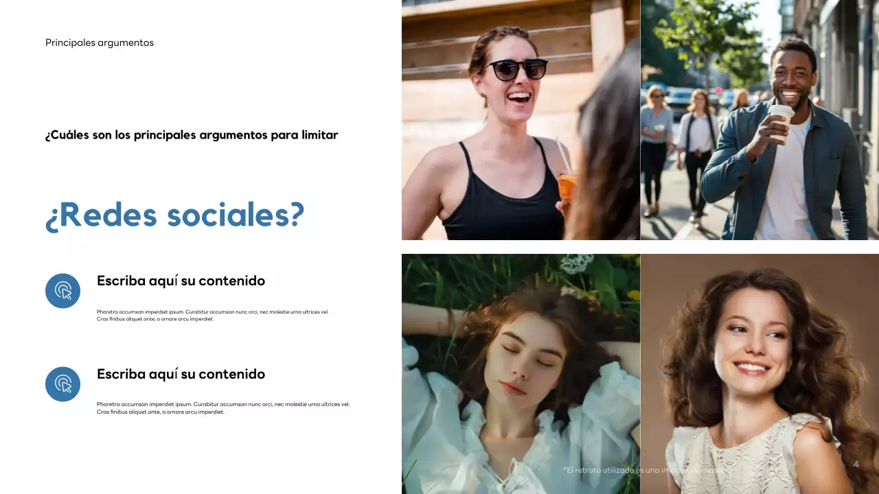 Presentación moderna de redes sociales de Orange