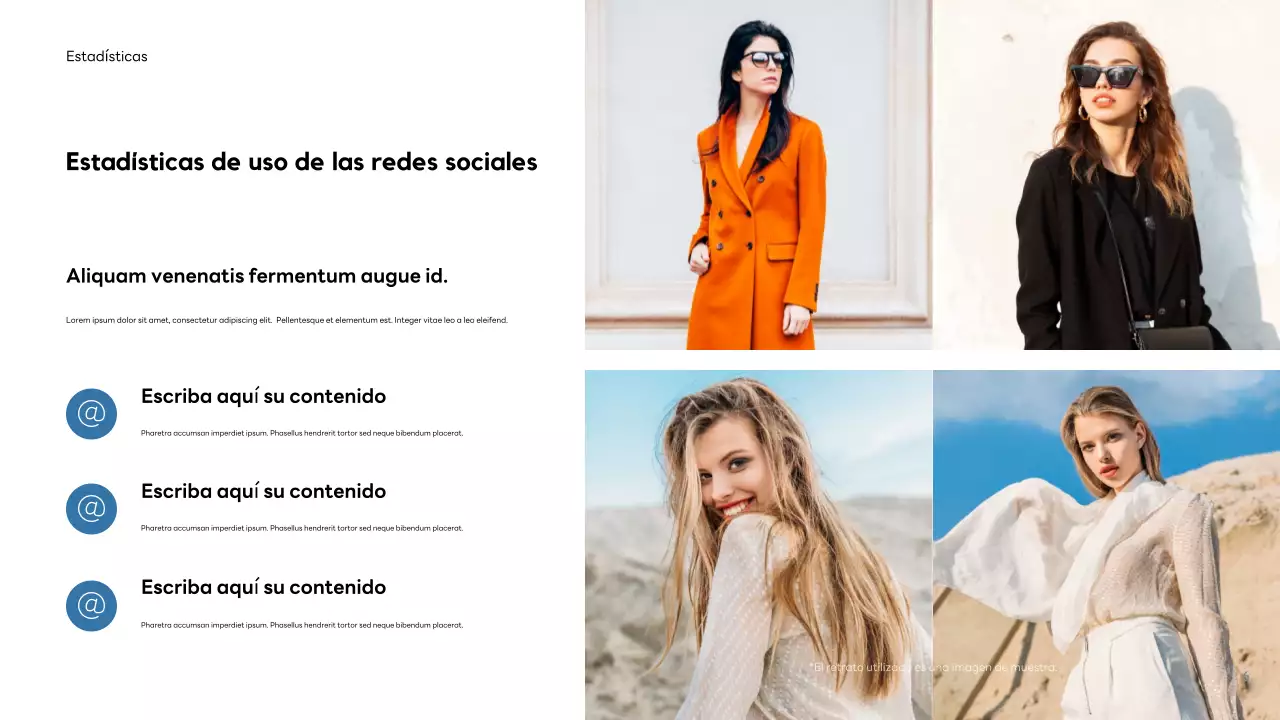 Presentación moderna de redes sociales de Orange