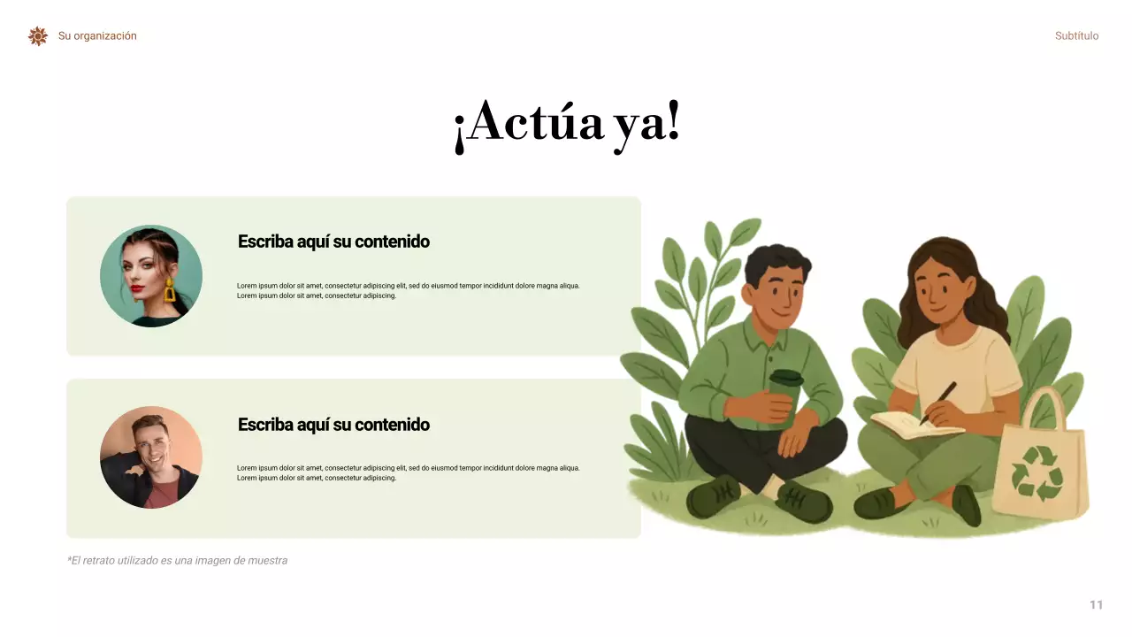 Presentación mínima naranja sobre el cambio climático