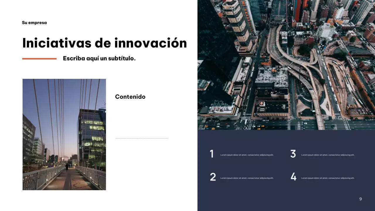 Presentación empresarial moderna en gris