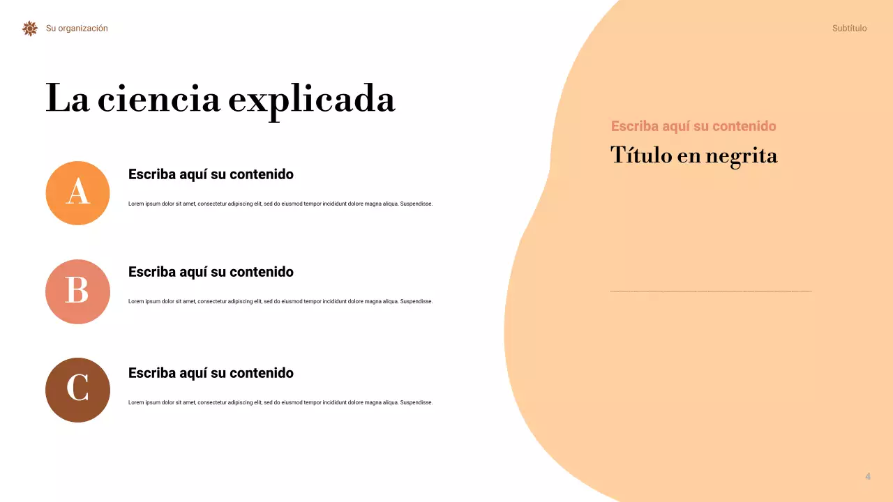 Presentación mínima naranja sobre el cambio climático