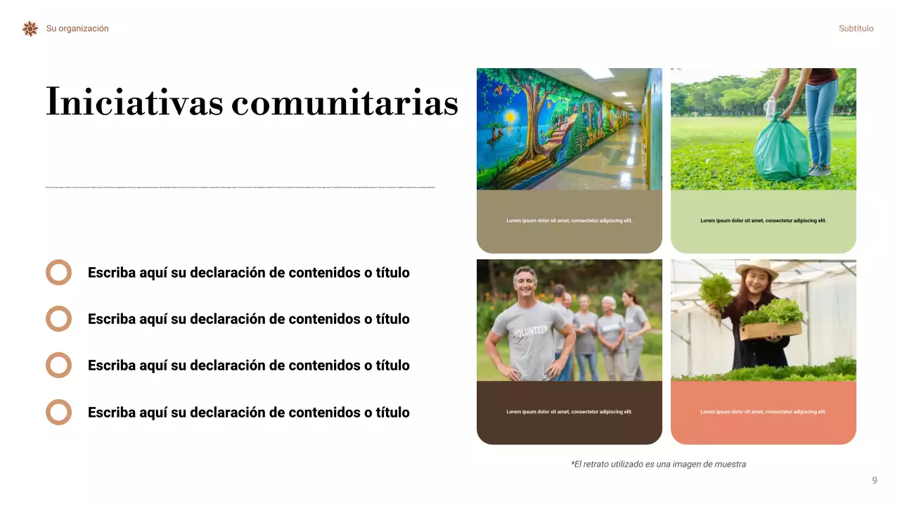 Presentación mínima naranja sobre el cambio climático