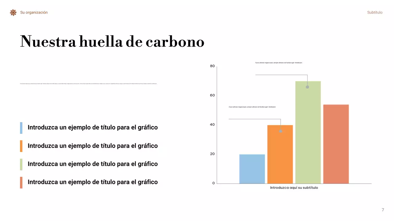 Presentación mínima naranja sobre el cambio climático