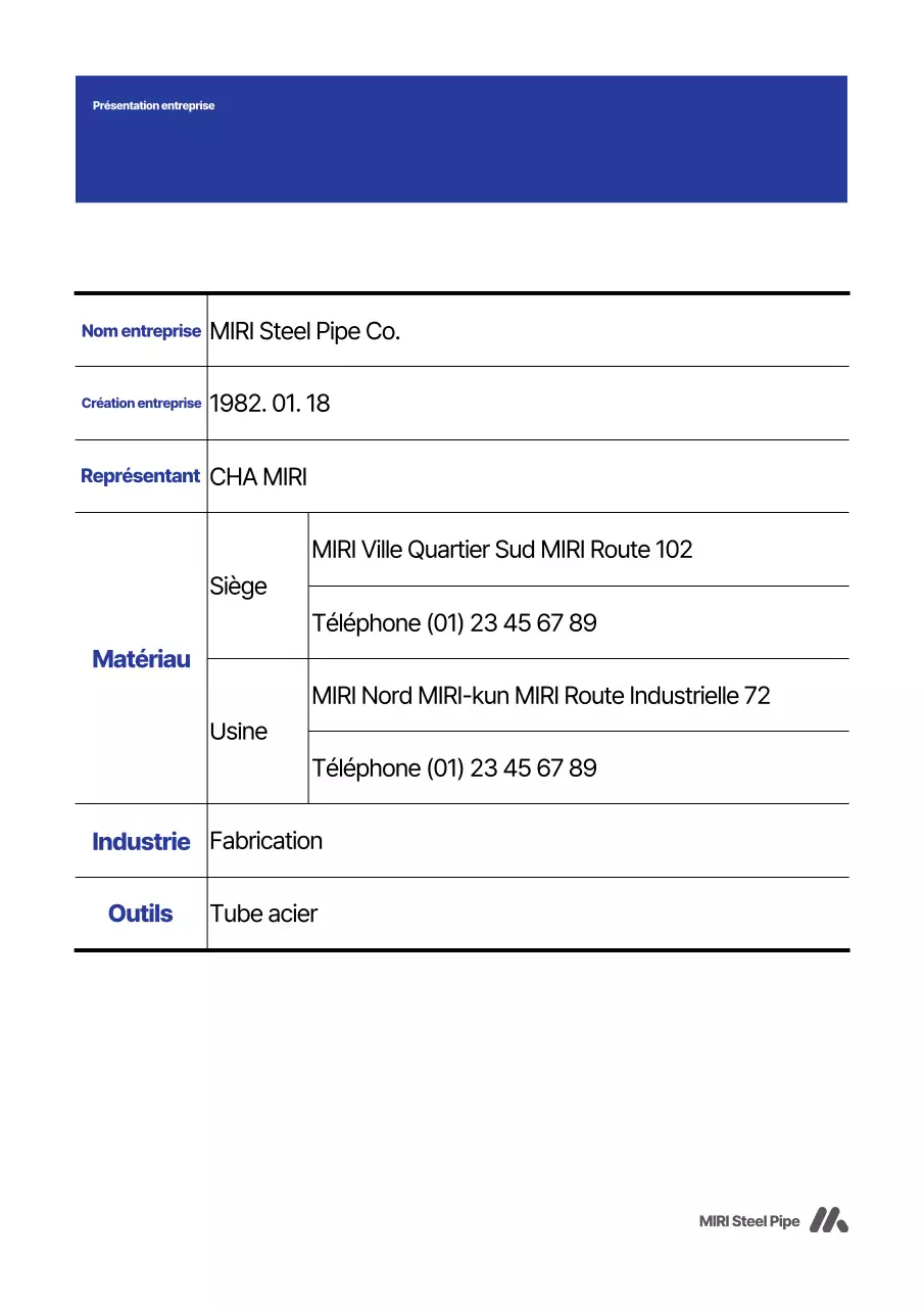 Guide d'enregistrement des entreprises modernes bleues