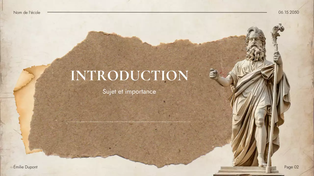 Présentation du guide de littérature historique beige vintage