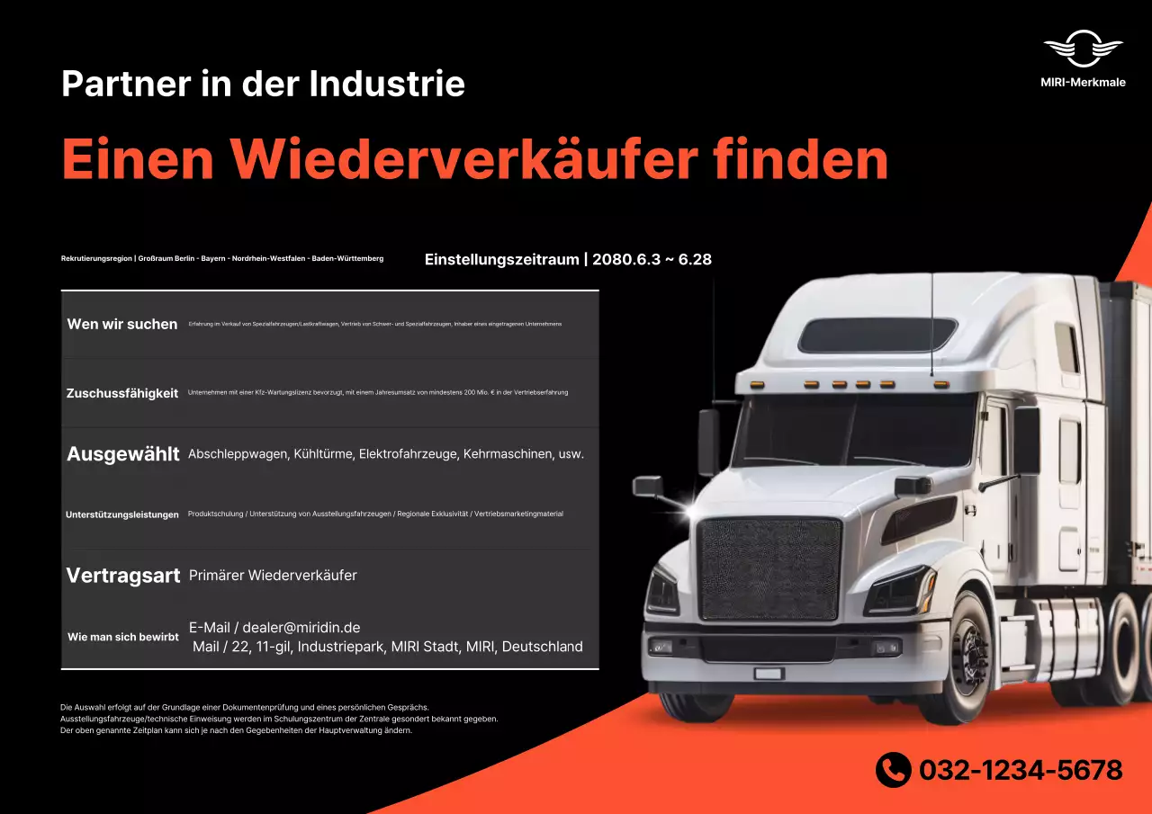 Stellenausschreibung für das Black Modern Car Dealership