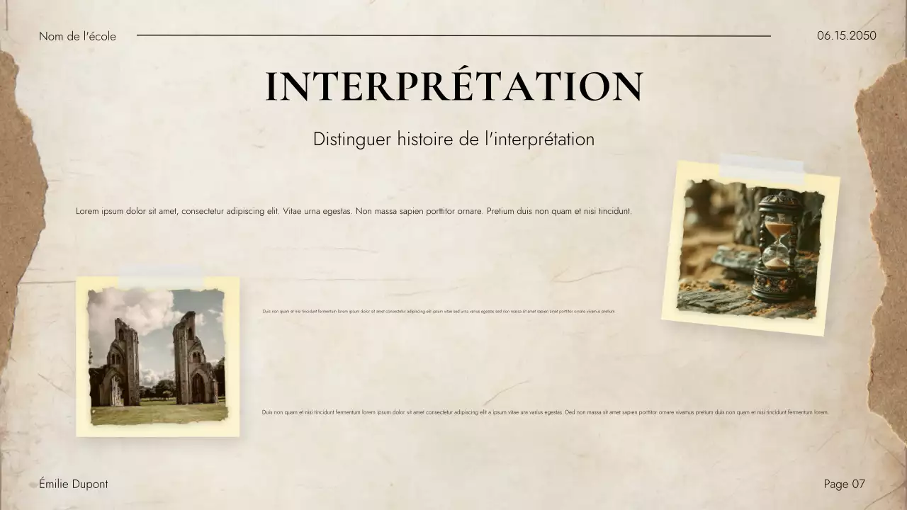 Présentation du guide de littérature historique beige vintage