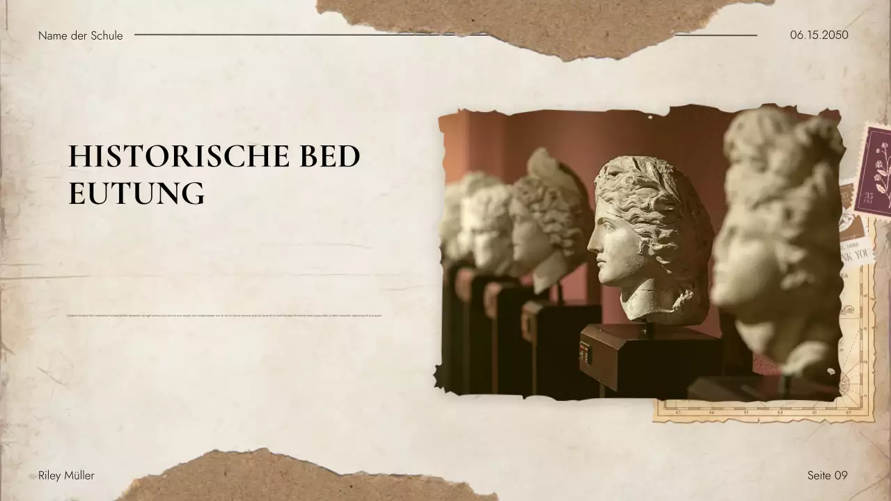 Beigefarbener Vintage-Leitfaden zur historischen Literatur Präsentation