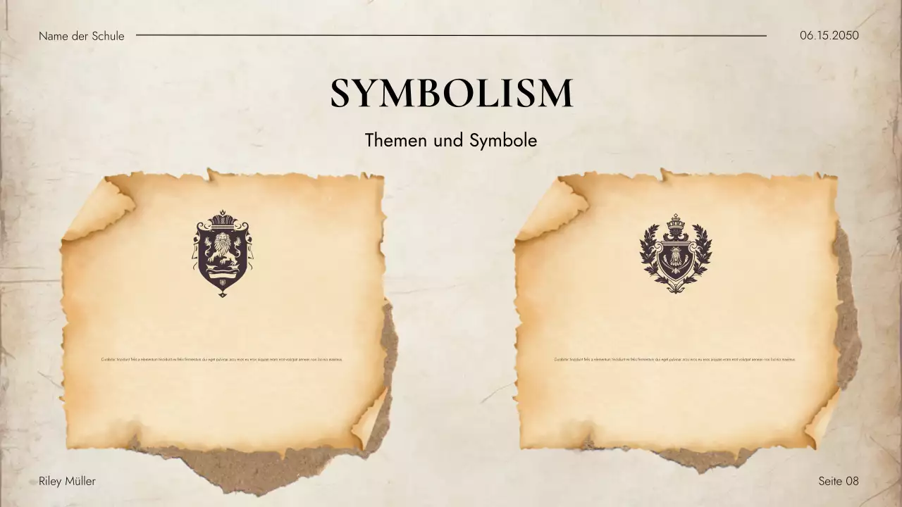 Beigefarbener Vintage-Leitfaden zur historischen Literatur Präsentation