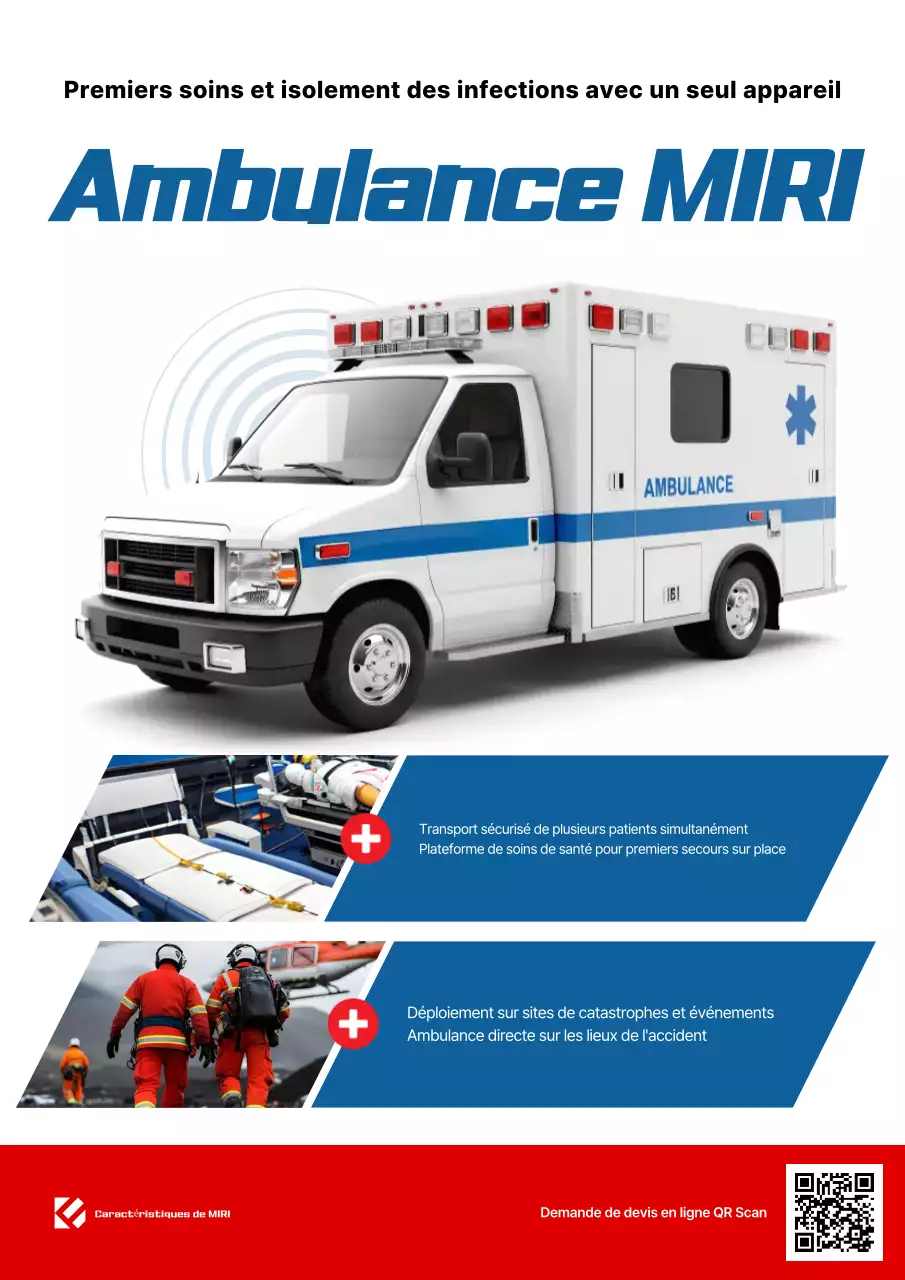 Publicité pour un véhicule médical spécial moderne rouge