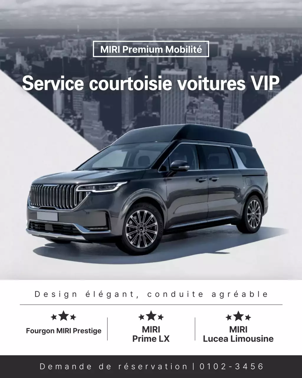 Promotion de service de voiture de luxe noire