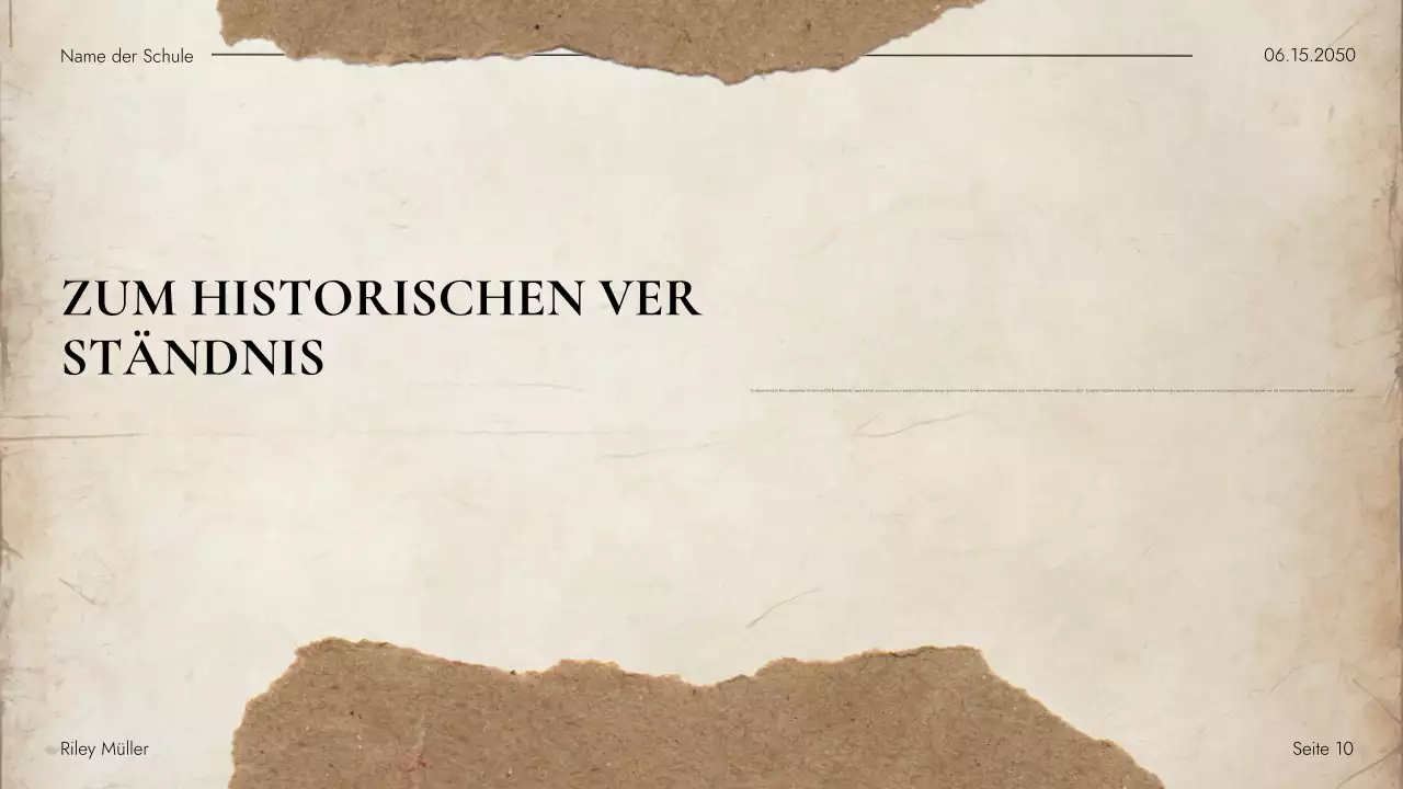 Beigefarbener Vintage-Leitfaden zur historischen Literatur Präsentation