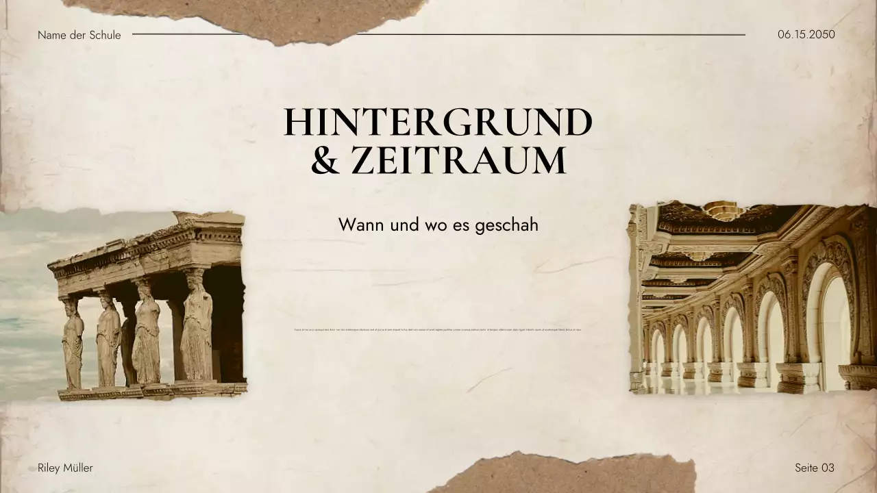 Beigefarbener Vintage-Leitfaden zur historischen Literatur Präsentation