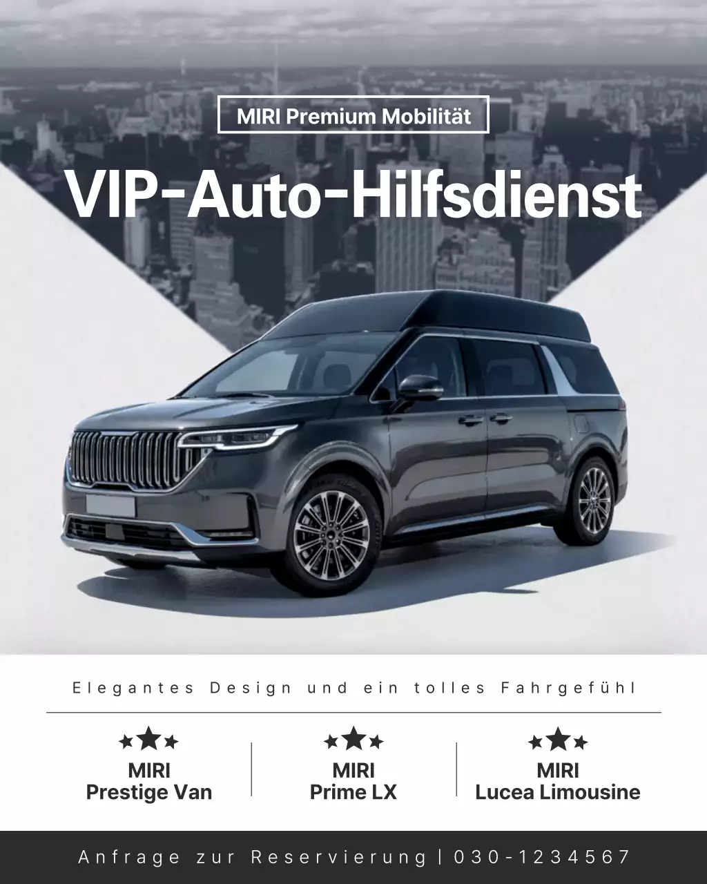 Black Luxury Car Service-Aktion