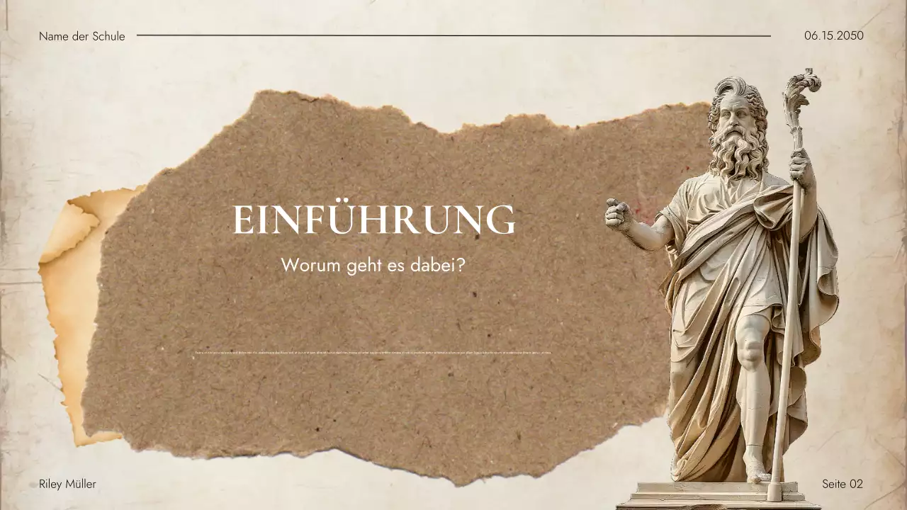 Beigefarbener Vintage-Leitfaden zur historischen Literatur Präsentation