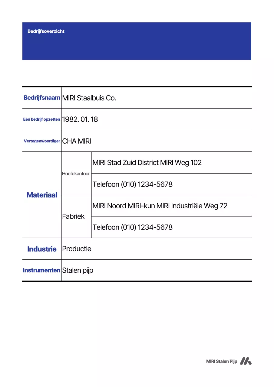 Handleiding voor blauwe, moderne bedrijfsregistratie