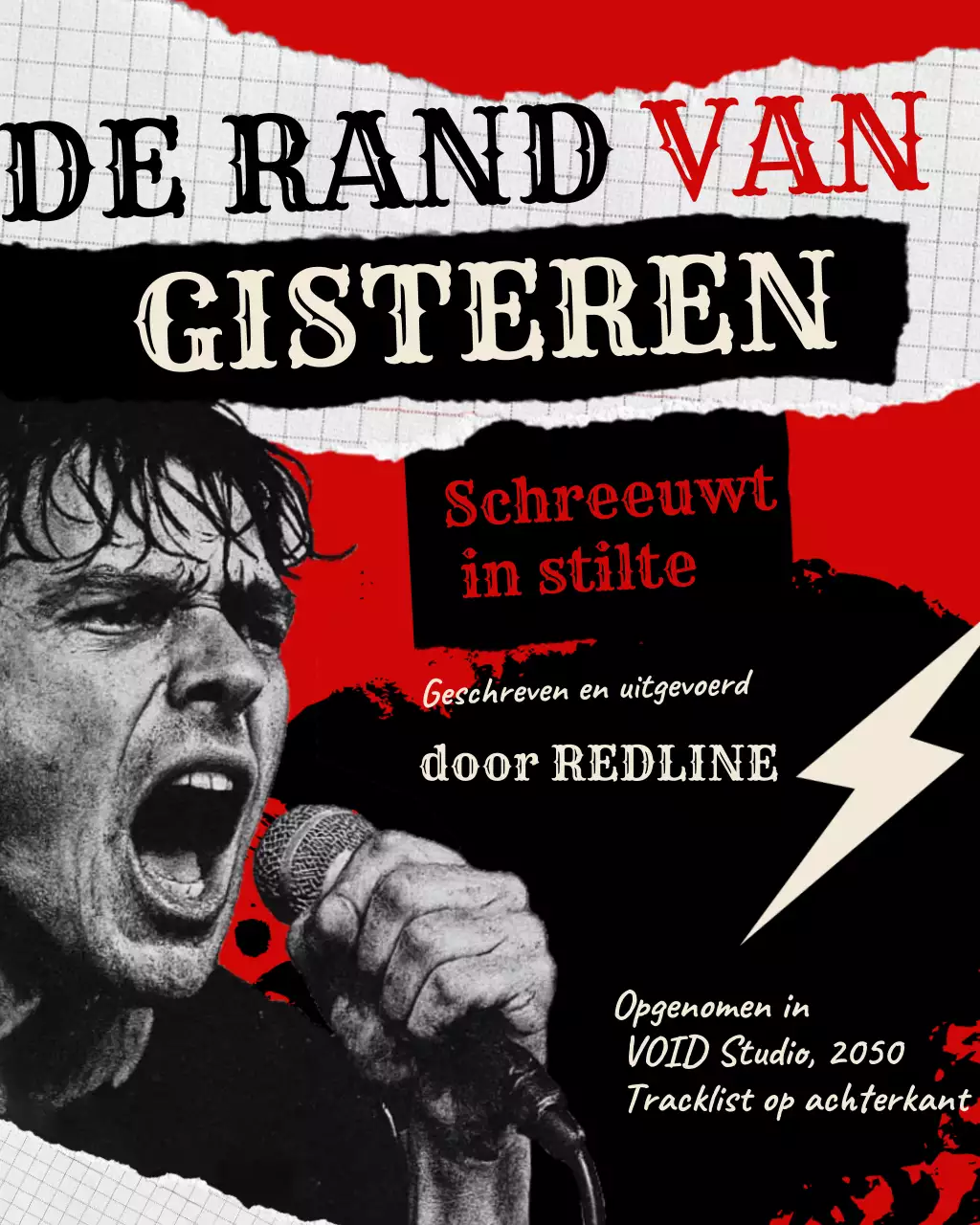 Rode Retro Muziek Promotie Instagram Post