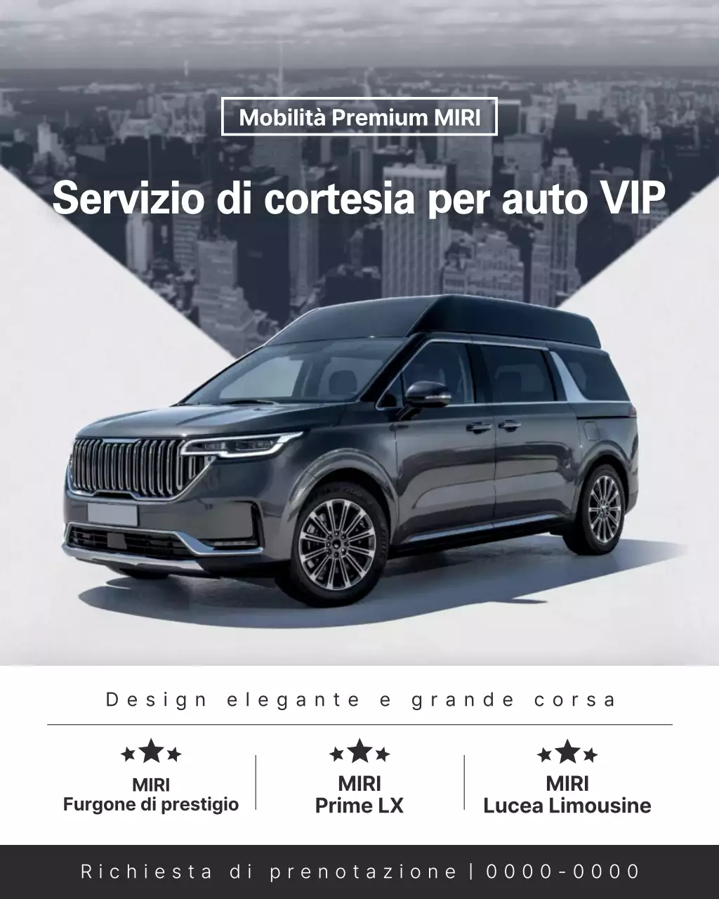 Promozione del servizio auto di lusso nera