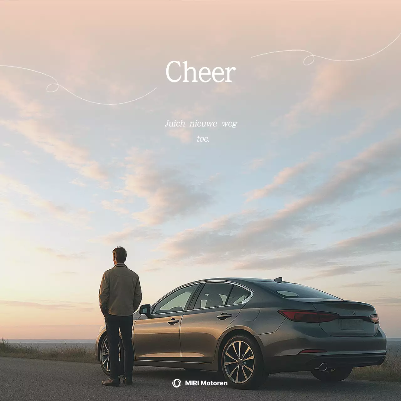 Beige moderne cheer-advertentie